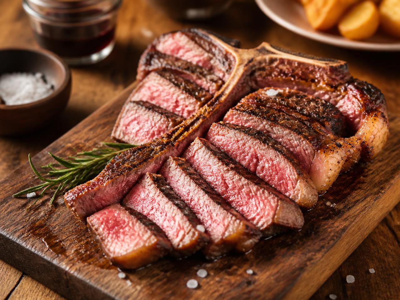 Bistecca con osso pronta da cuocere